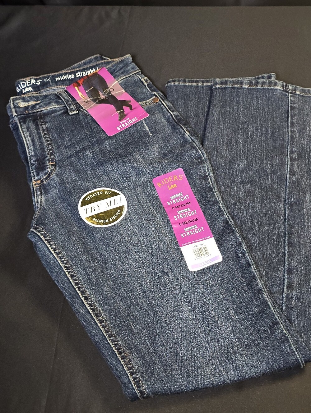 NWT Riders by Lee Mid-Rise Straight Leg Jeans Size 6M Deadstock